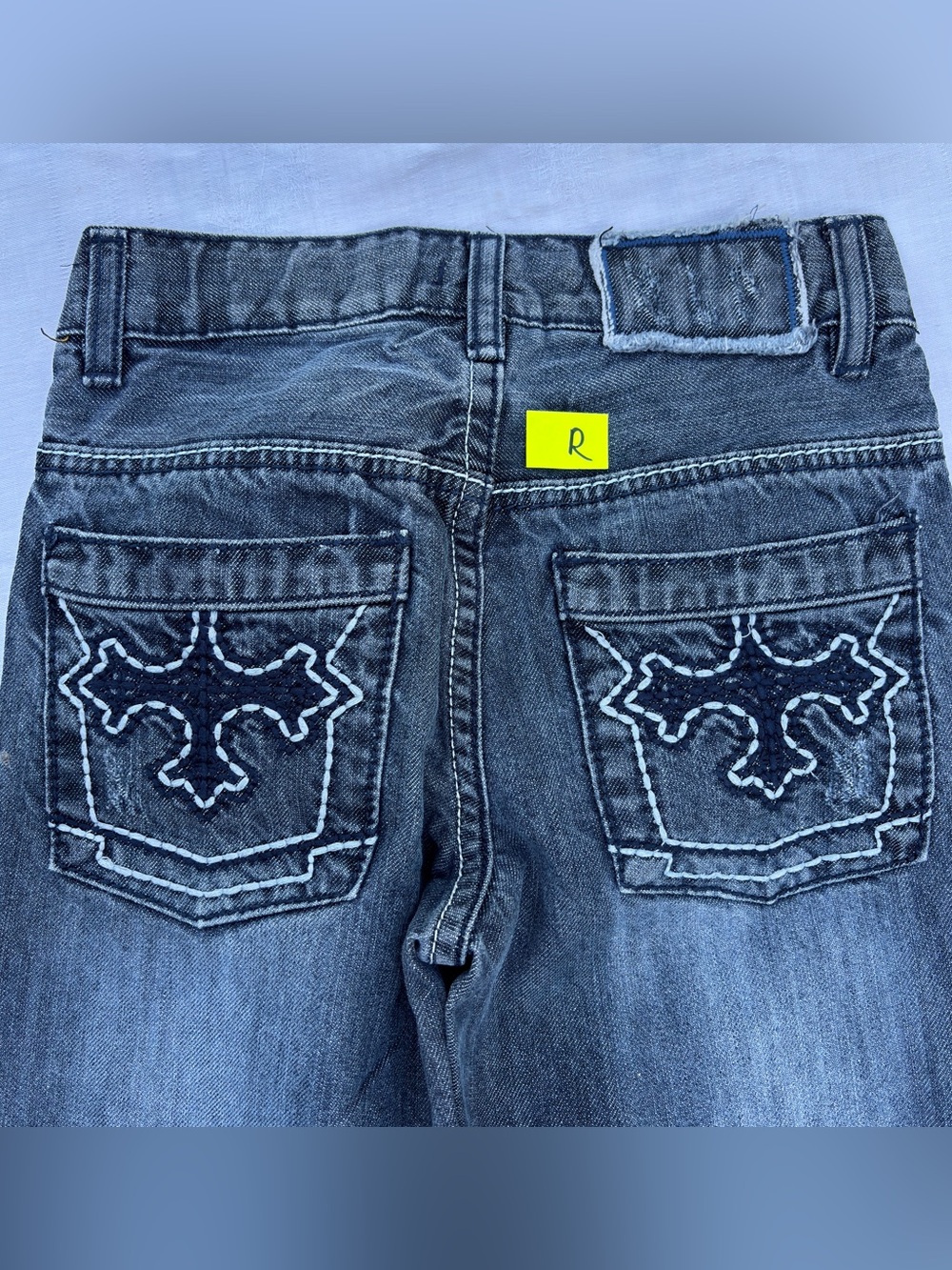 Helix Size 10 Y2K Embroidered Cross Bootcut Jeans Y2K Mall Goth McBling